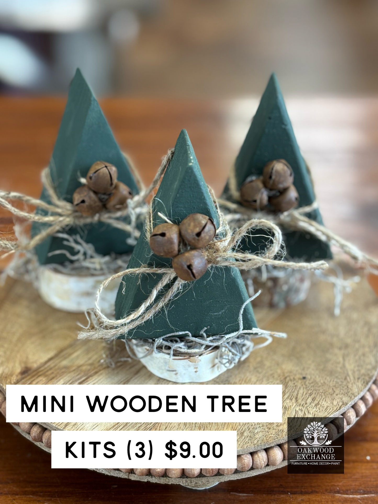 Trio of Mini Wooden Trees